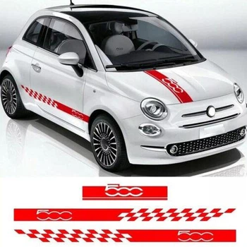 Наклейки на авто Oracal " Полосы Fiat 500 " 3 шт красные матовые