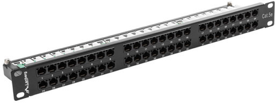 Патч-панель Lanberg 48 port 1U 19" Cat.5e RAL9004 (PPU5-1048-B)