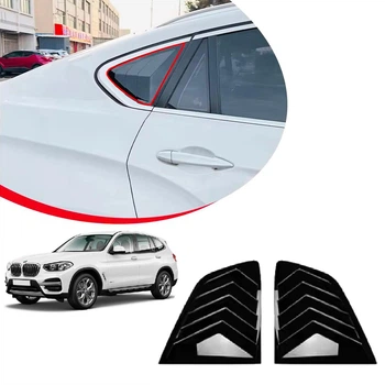 Накладки на окна задней двери BMW X3 IX3 серии G01 2017- уголки жабры 2шт цвет Черный