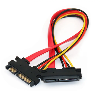 Подовжувальний SATA кабель 7P+15P M-F, довжина 50 см, інтерфейс SATA