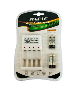 Комплект 4 шт аккумуляторы 4500mAh + зарядное Jiabao JB-212 AAA