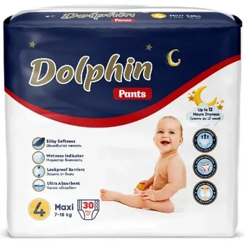 Подгузники-трусики детские Dolphin 4 maxi (7-18 кг), 30 шт