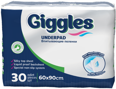 Одноразовые пеленки Giggles 60*90 см, 30 шт