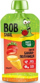 Пюре фруктовое Bob Snail Банан-Клубника пастеризованное, 120 г
