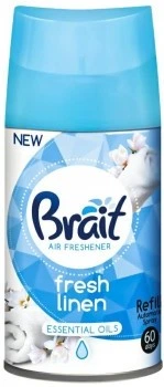Змінний балон для автоматичного ароматизатора повітря Brait Fresh Linen, 250 мл