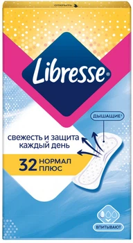 Ежедневные прокладки Libresse Dailyfresh Normal Plus, 32 шт