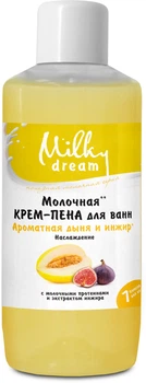 Молочная крем-пена для ванн Milky Dream Ароматная дыня и инжир Наслаждение, 1 л