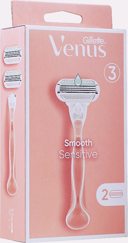 Бритва Venus Smooth Sensitive, 1 станок + 2 змінні касети