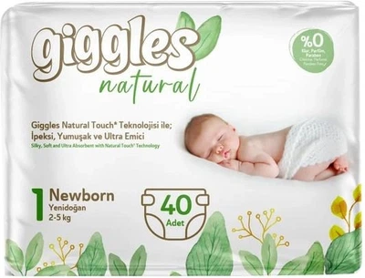 Подгузники детские Giggles Natural 1 Newborn (2-5 кг), 40 шт