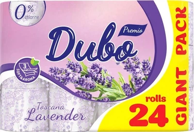 Туалетний папір Диво Premio Toscana Lavender з фіолетовим забарвленням 3 шари, 24 рулони