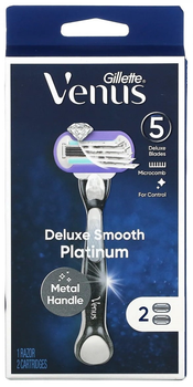 Бритва Gillette Venus Deluxe Smooth Platinum, 1 станок + 1 касета