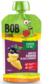 Фруктовое пюре Bob Snail Смузи Банан-Черная Смородина пастеризованное, 120 г