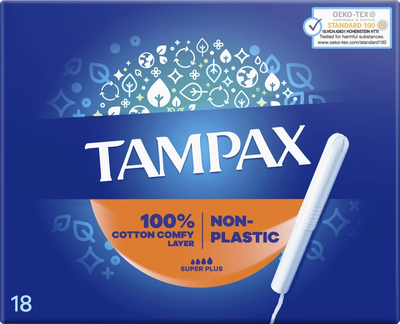 Тампони Tampax Super Plus з аплікатором, 18 шт (4 краплі)