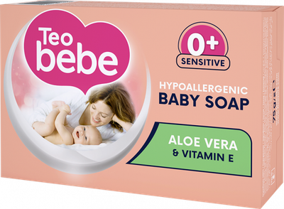 Мыло детское Teo bebe с экстрактом Алоэ + витамин Е, 75 г