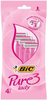 Набір одноразових станків для гоління BiC Pure 3 Lady Pink, 4 шт