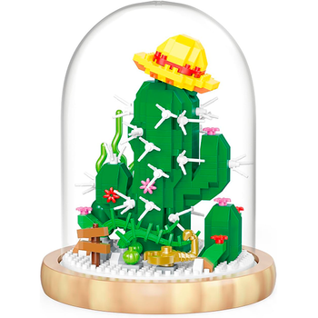 Конструктор цветы в колбе Js toys P1177 (кактус)
