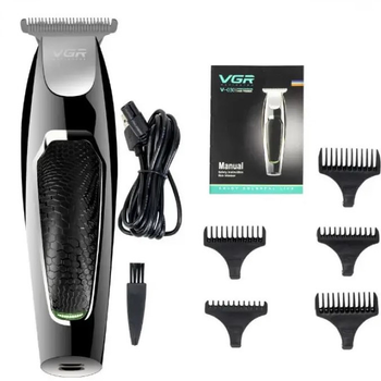 Профессиональная машинка для стрижки VGR V-030 Аккумуляторная USB 5 насадок 5Вт