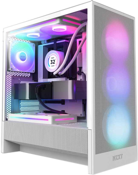 Obudowa NZXT H5 Flow RGB Compact Mid-Tower ATX Case with RGB Fans- All White (CC-H52FW-R1)