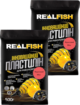 Пластилін Real Fish Фруктовий мікс 0.5 кг 2 упаковки (4820026883007)