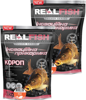 Прикормка Real Fish Короп (Кисла груша) 1 кг 2 упаковки (4820026883755)