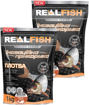 Прикормка Real Fish Плотва (Мигдаль-ваніль) 1 кг 2 упаковки (4820026881805)