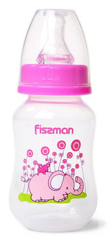 Пляшечка дитяча для годування Fissman Babies "Рожеве слоненя" 125мл