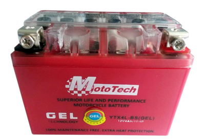 Акумулятор гелевий мото Mototech 4A 12V YTX4L-BS 4АМ 110х68х93 мм