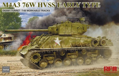 Збірна модель 1/35 Танк M4A3 Sherman 76W HVSS раннього типу D82081 башта T-66 RFM RM-5058