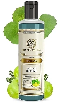 Олія для волосся "Амла і брахмі" - Khadi Ayurvedic Amla & Brahmi Herbal Hair Oil 210ml (656499-31020369)
