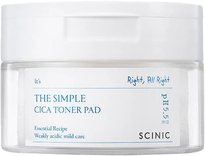 Тонер-диски для лица с центелой - Scinic The Simple Cica Toner Pad 60шт (1293660-141836)