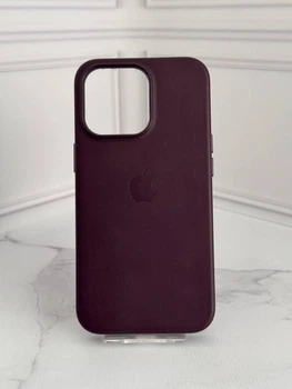 Чохол протиударний шкіряний OEM Leather Case with MagSafe для iPhone 13 Pro Dark Cherry