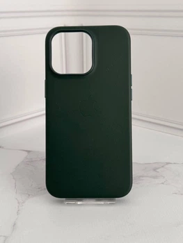 Чохол протиударний шкіряний OEM Leather Case with MagSafe для iPhone 13/14 Sequoia Green