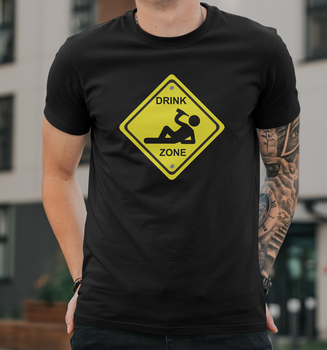 Мужская футболка B&C Collection с принтом DrinkZone, L Черный
