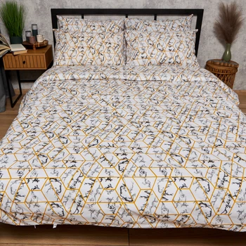 Набір Moon&Star Бязь Gold Люкс Modern Marble Простирадло 150х220 см + 2 наволочки 50х70 см (MS-880000289)
