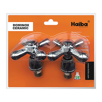 Ручки для змішувача з кран буксами (пара) Haiba Dominox (кераміка) (HB0576) ( 21322 )