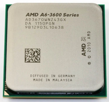 Процессор sFM1 AMD A6-3670K, 2.7-2.7 МГц, 4-4 core, Radeon HD 6530D, 100W Б/У
