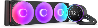 Система жидкостного охлаждения NZXT Kraken Elite RGB 360 мм AIO liquid cooler w/Display, RGB, Fans Black (RL-KR36E-B2)