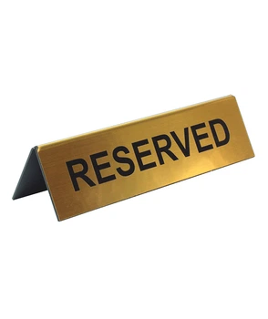 Табличка резерв Reserved настольная пластиковая LEGNA GOLD 15х4 см