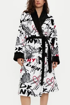 Халат DKNY 48(XL) Чорно-белый (109278)