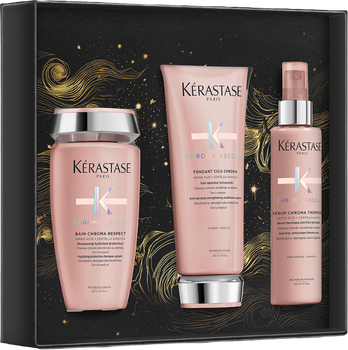 Набір для догляду за волоссям Kerastase Chroma Absolu Шампунь 250 мл + Кондиціонер 200 мл + Термосироватка 150 мл (3474637238841)