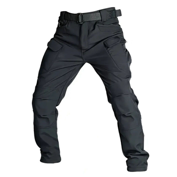 Тактичні штани Softshell з посиленими зонами чорні розмір 4XL