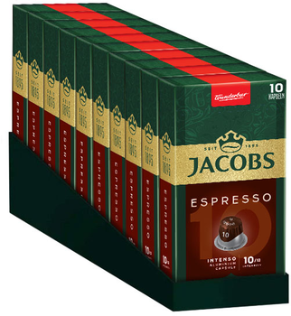 Упаковка кофе молотого в капсулах Jacobs Espresso 10 Intenso совместимы с Nespresso 10 пачек x 10 шт (8711000376027)