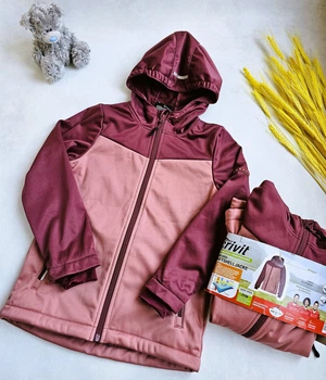 Дитяча куртка софтшел на флісі водонепроникна Crivit 122-128 см Softshell Коричневий 114240