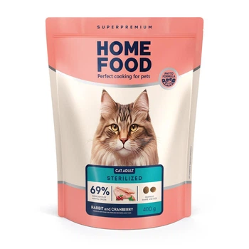 Корм для кастрированных котов и стерилизованных кошек Home Food с кроликом и клюквой 0,4кг (4820290090033)