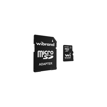 Карта пам'яті Wibrand MicroSDHC 64GB UHS-I (Class 10) + adapter SD 70475