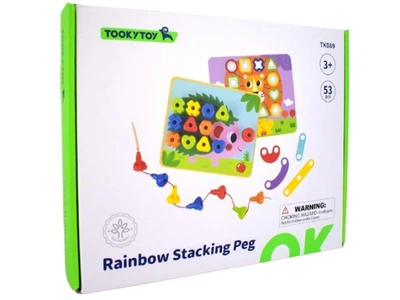 Многофункциональная радужная мозаика-шнуровка, Tooky Toy, TK089