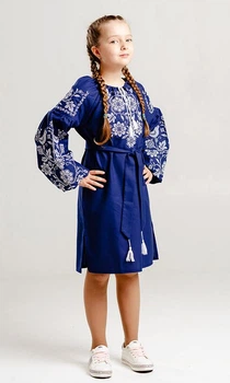 Дитяча сукня-вишиванка vishivano4ka 850-10 110 синя