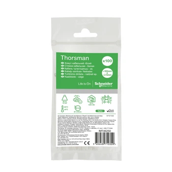Хомут кабельний Thorsman Schneider Electric для маркування 100х2,5 білий 100шт IMT46250