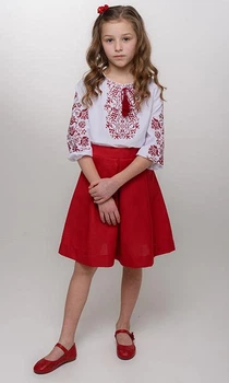 Дитяча вишиванка для дівчинки vishivano4ka 917-2 128-134 біла