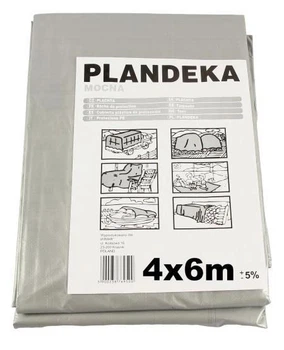 Тент-брезент 110 г/м² | 4 × 6 м Wimar PLANDEKA защитный серый